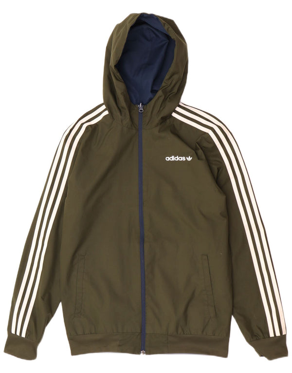 Giacca bomber reversibile da uomo con cappuccio Adidas UK 36 Small Khaki Poliestere