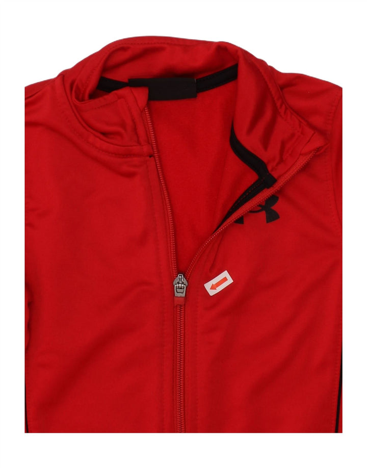 UNDER ARMOUR Boys Tracksuit Top Jacket 4-5 Years Red Polyester Vintage Under Armour and Second-Hand Under Armour from Messina Hembry 