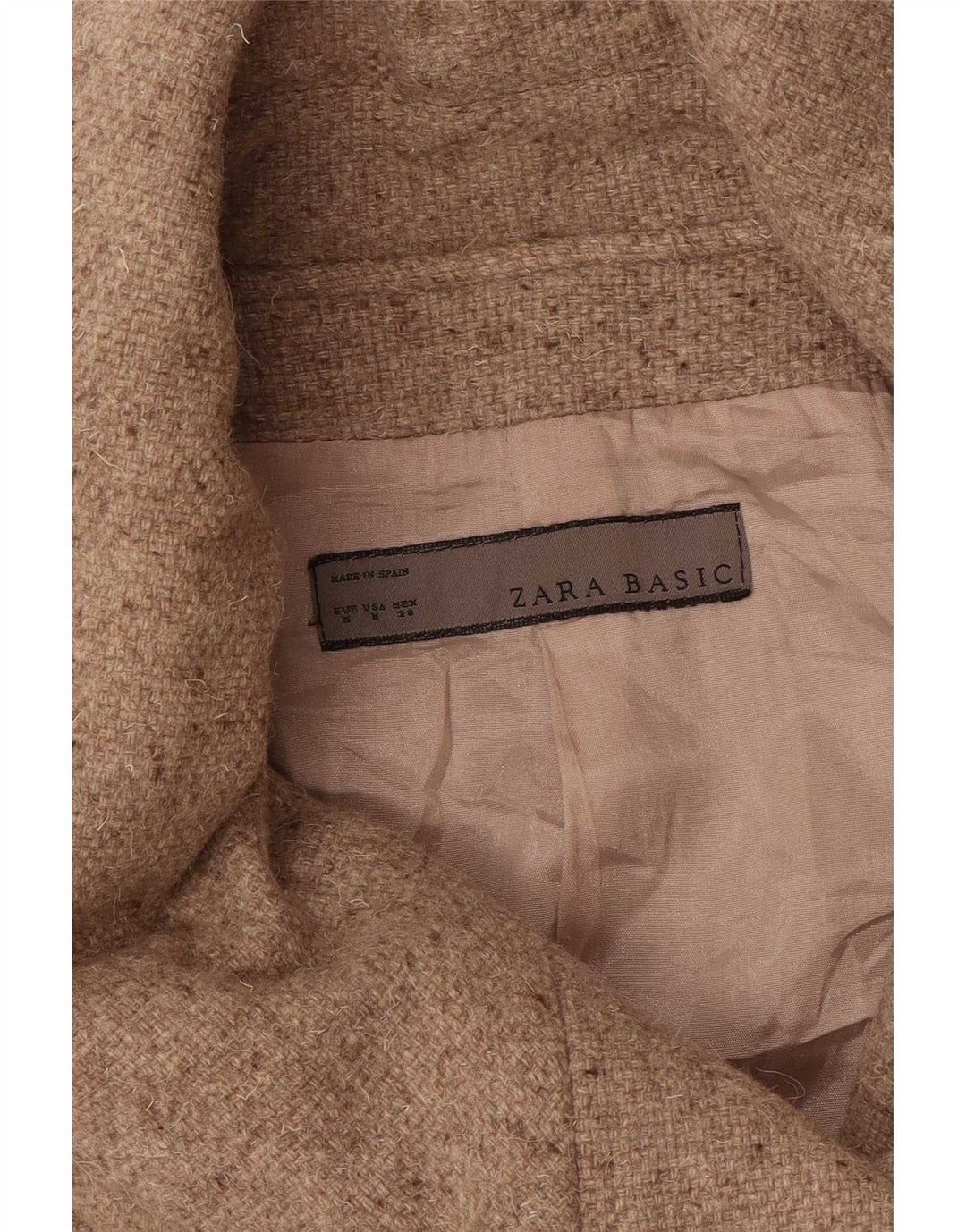 Cappotto doppiopetto da donna Zara UK 12 Beige medio screziato