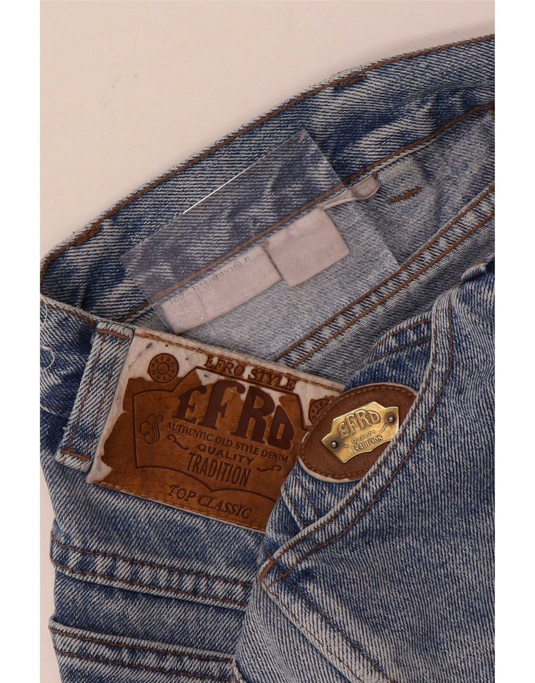 Jeans slim vintage da donna W26 L29 in cotone blu