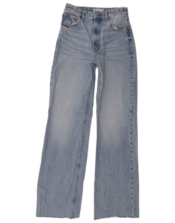Jeans bootcut a vita alta da donna Zara EU 38 Small W28 L33 cotone blu