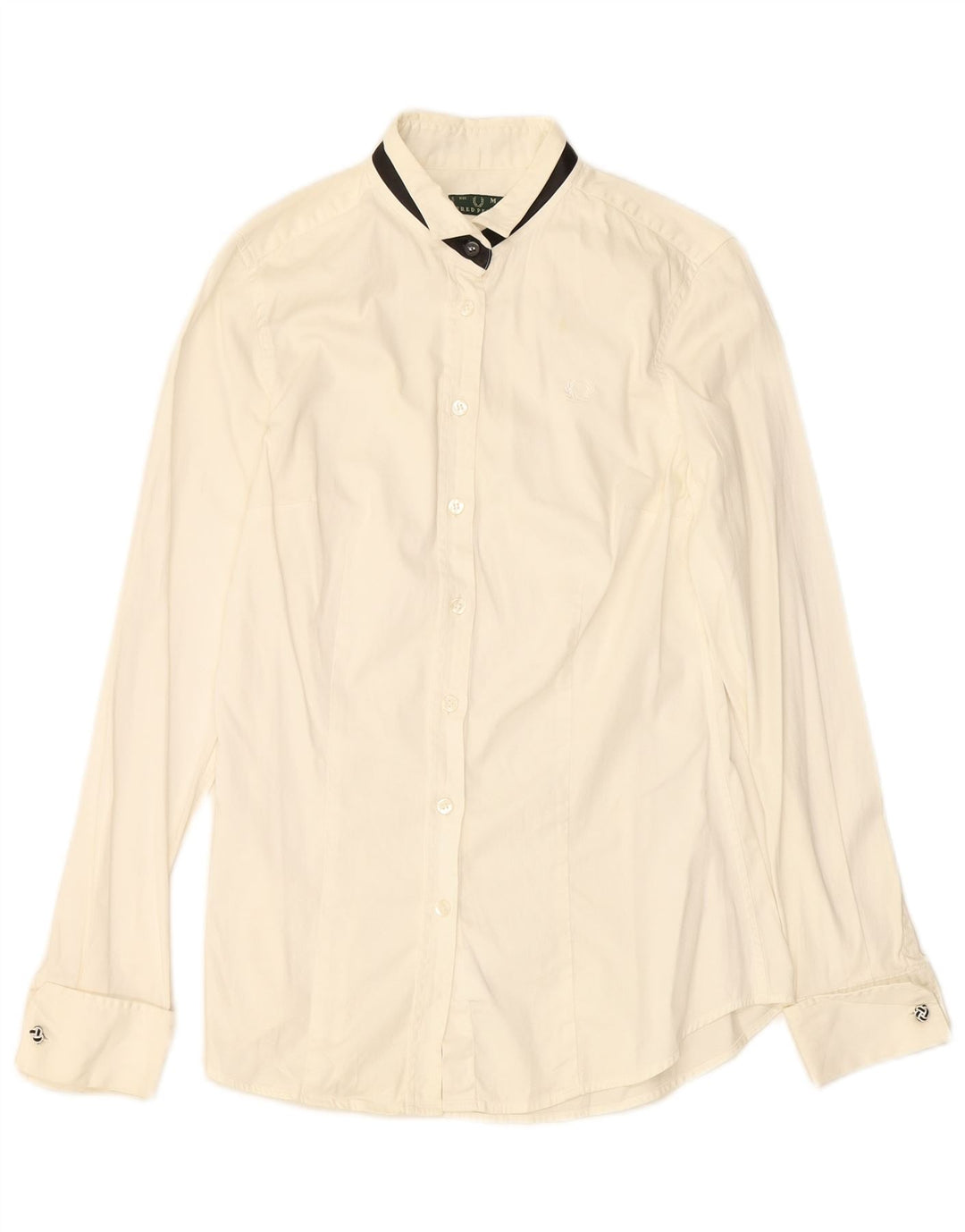 Camicia da donna FRED PERRY UK 12 cotone bianco sporco medio