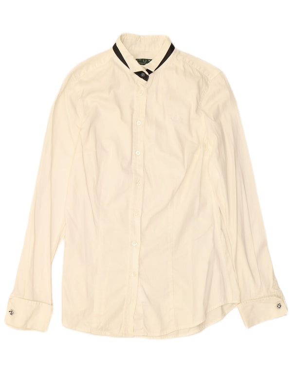 Camicia da donna FRED PERRY UK 12 cotone bianco sporco medio