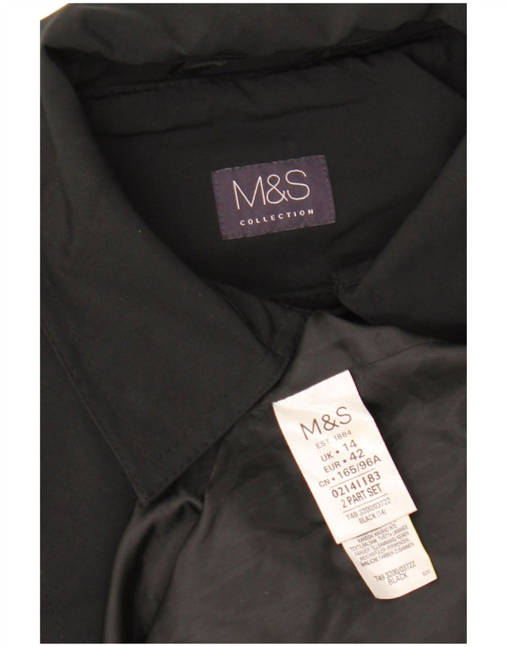 Trench da donna MARKS & SPENCER UK 14 grande poliestere nero