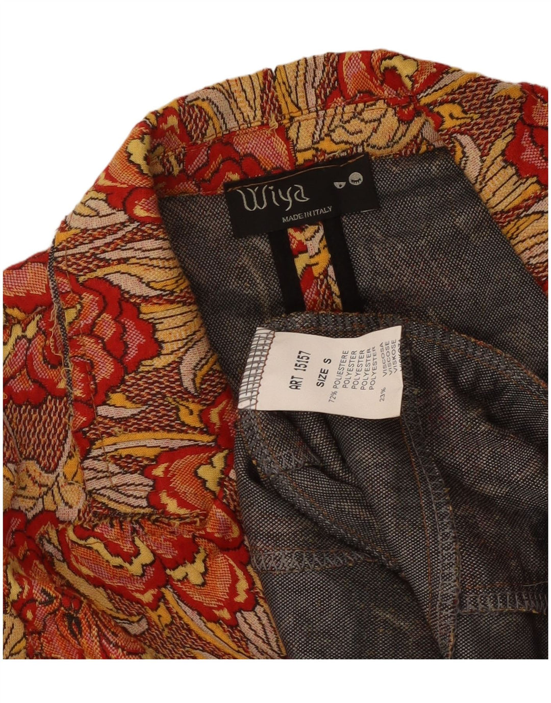 Giacca blazer vintage da donna a 1 bottone UK 10 piccolo floreale multicolore