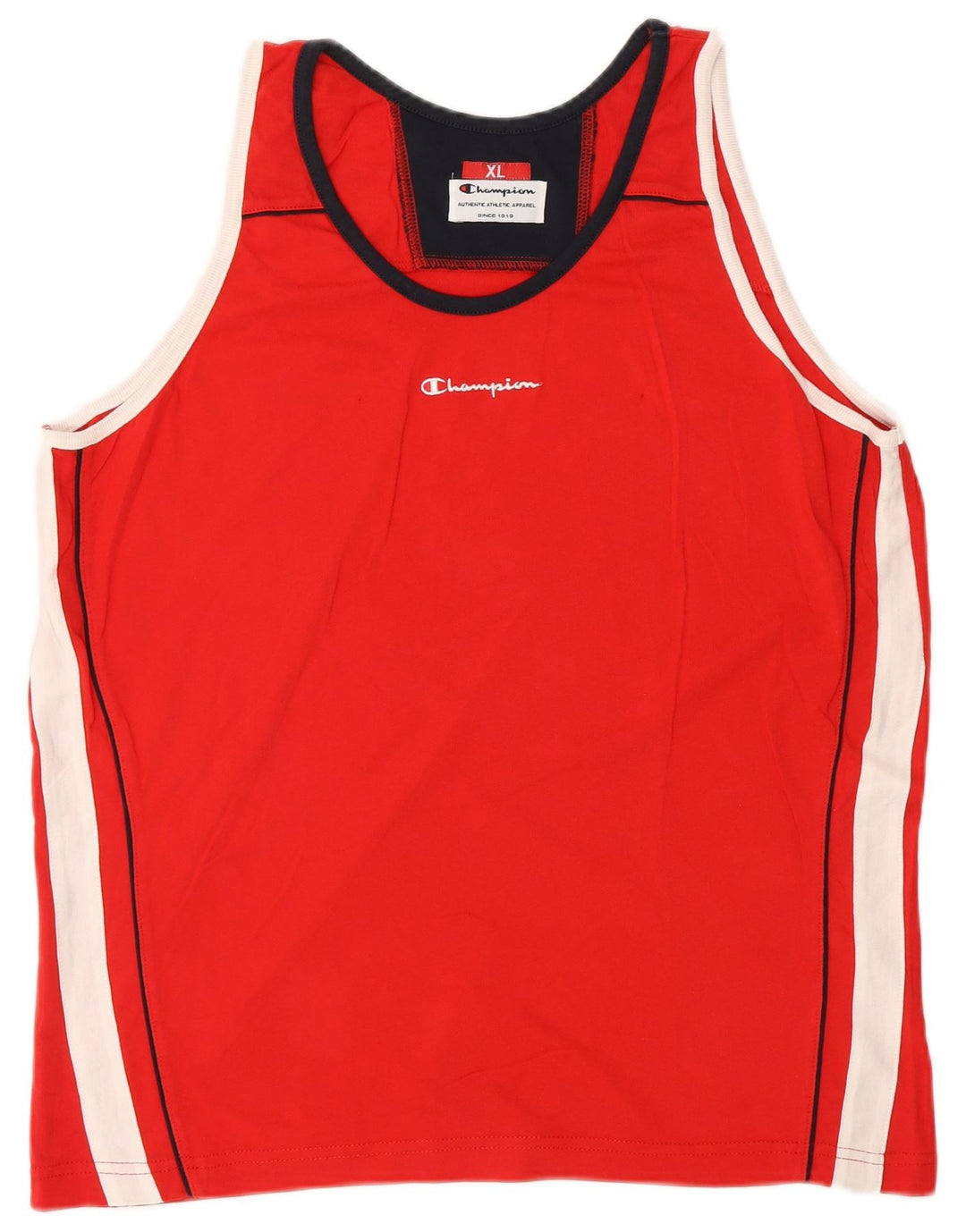CHAMPION Canottiera grafica da uomo XL in cotone color block rosso
