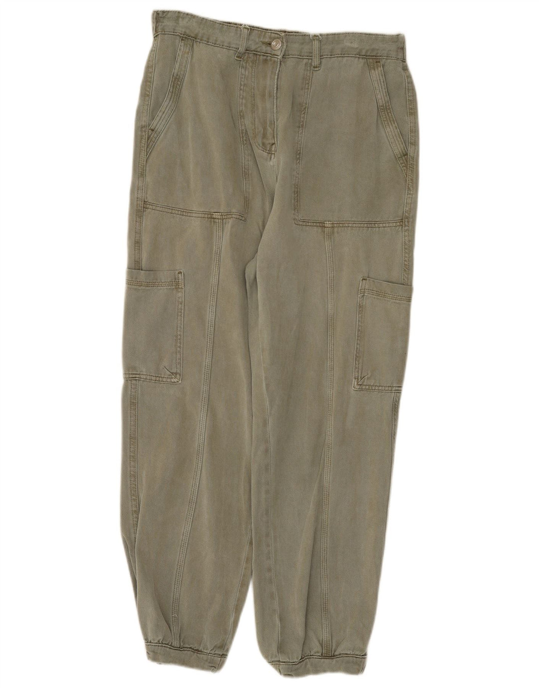 Pantaloni cargo crop Marks & Spencer da donna UK 12 Medium W30 L26 Cachi