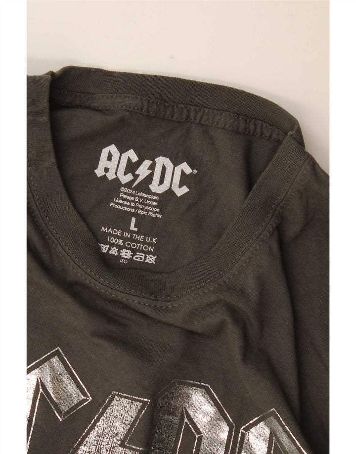 T-shirt grafica da uomo AC/DC con fascia larga in cotone grigio