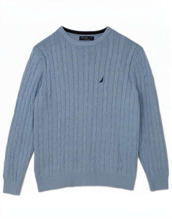 Maglione da uomo Nautica con scollo a barca XL in cotone blu