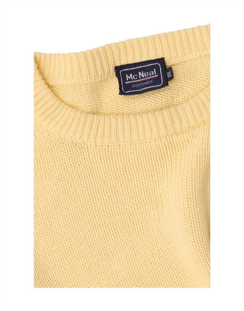 MC NEAL Mens Crew Neck Jumper Sweater 2XL Yellow Cotton Vintage MC Neal and Second-Hand MC Neal from Messina Hembry 