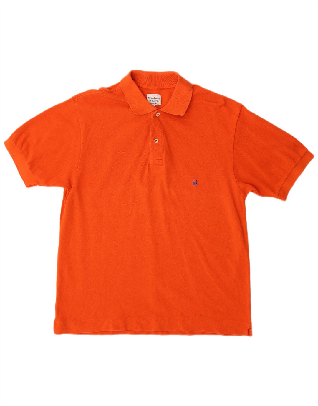 Polo Uomo Benetton in cotone Arancio Medio