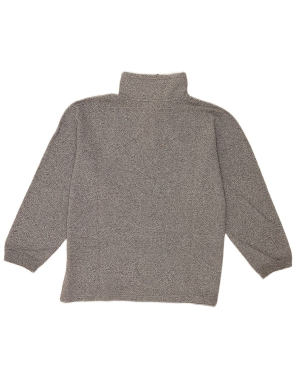 Felpa Asics da uomo con collo con zip grafica, maglione piccolo, cotone chiazzato grigio