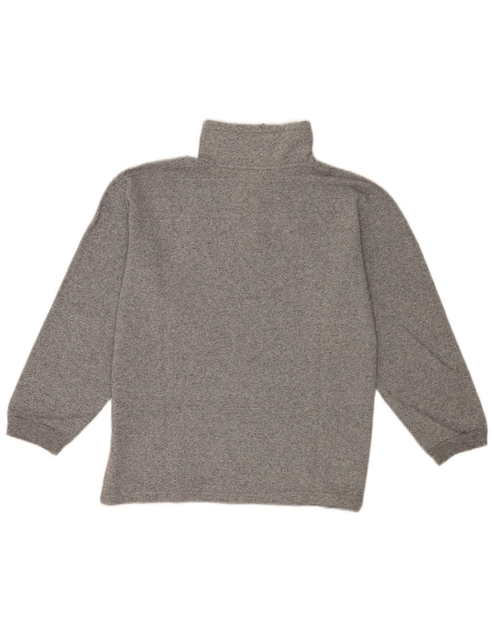 Felpa Asics da uomo con collo con zip grafica, maglione piccolo, cotone chiazzato grigio