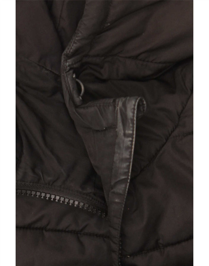 Giacca imbottita con cappuccio da donna Superdry UK 12 medio nero poliestere