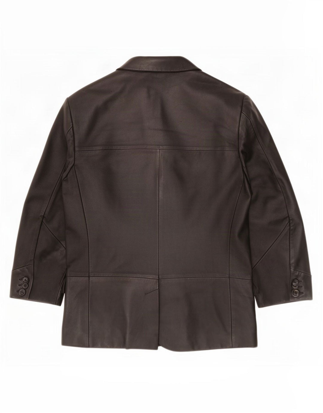 Giacca blazer in pelle vintage da uomo a 3 bottoni IT 52 XL nera