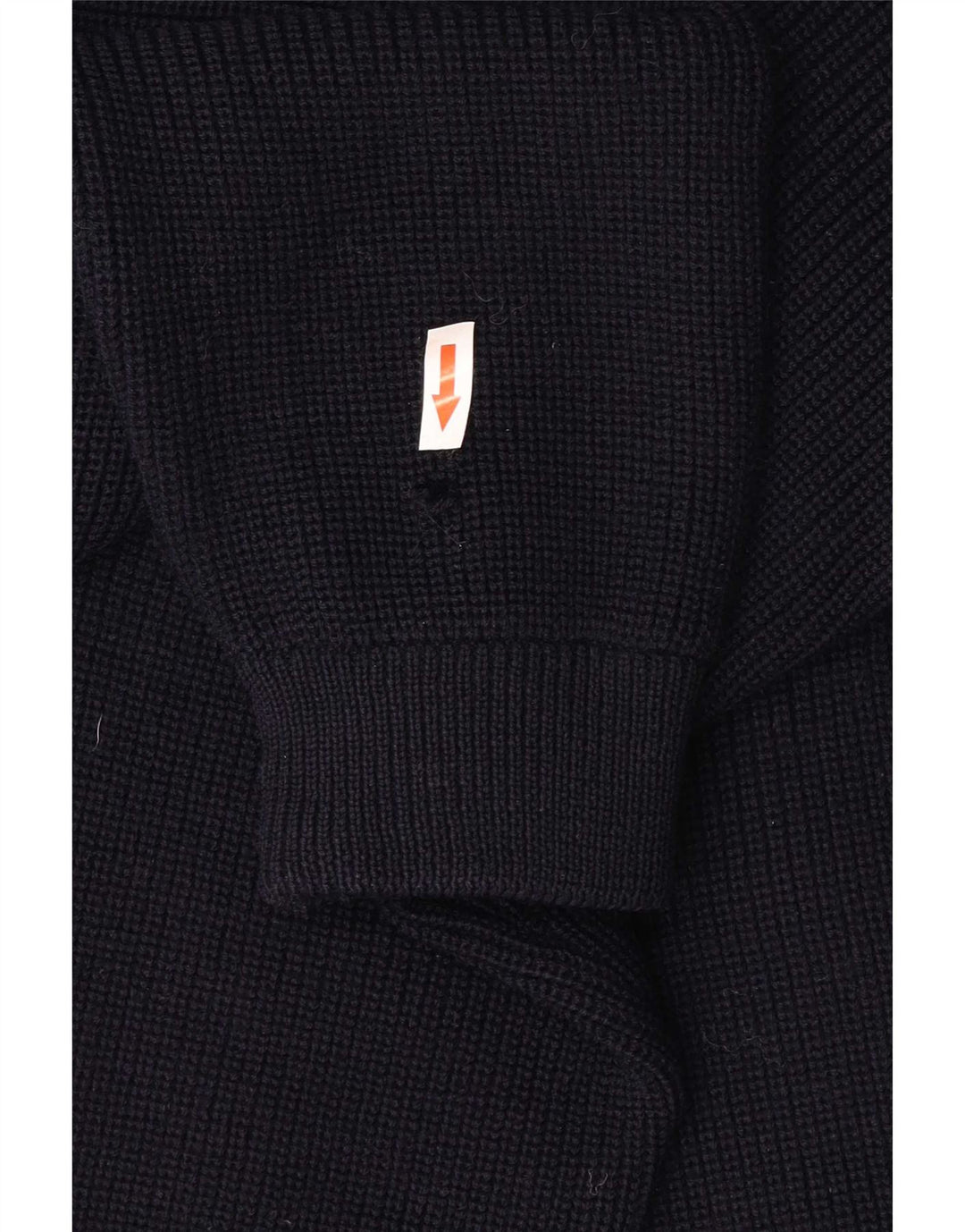 Maglione cardigan da uomo vintage in lana vergine blu navy medio