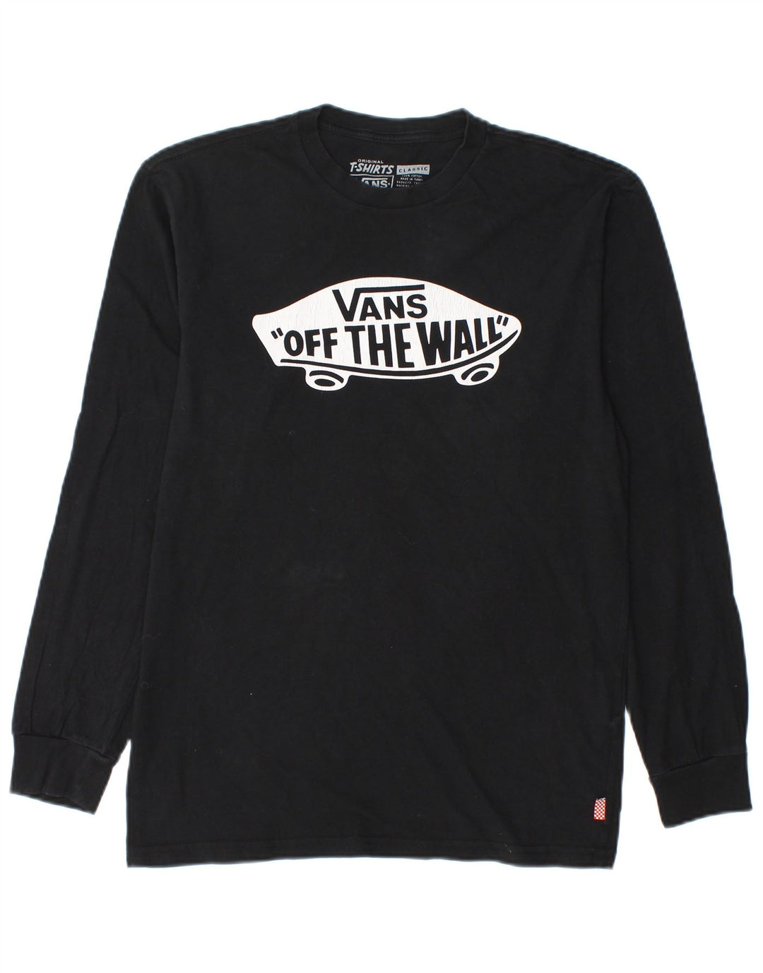 VANS Top grafico da uomo con vestibilità classica, manica lunga, cotone nero medio