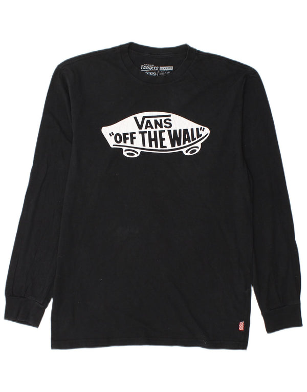 VANS Top grafico da uomo con vestibilità classica, manica lunga, cotone nero medio
