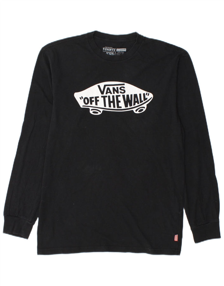 VANS Top grafico da uomo con vestibilità classica, manica lunga, cotone nero medio