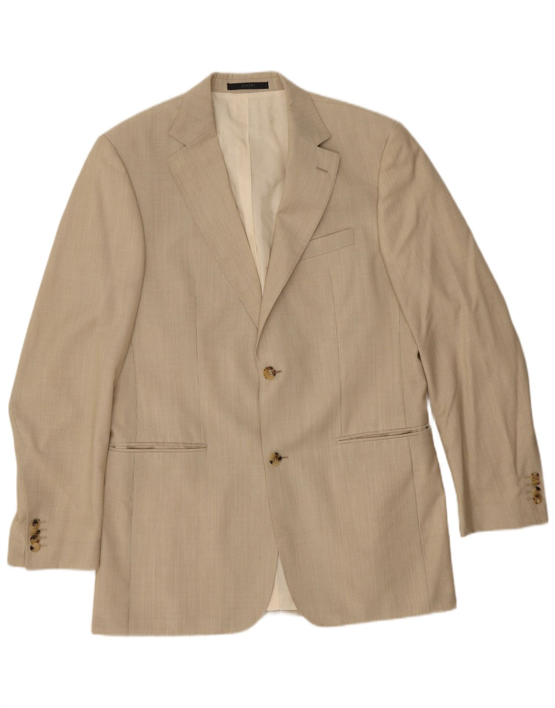 Giacca blazer da uomo a 2 bottoni Joop IT 48 Lana vergine gessata beige medio