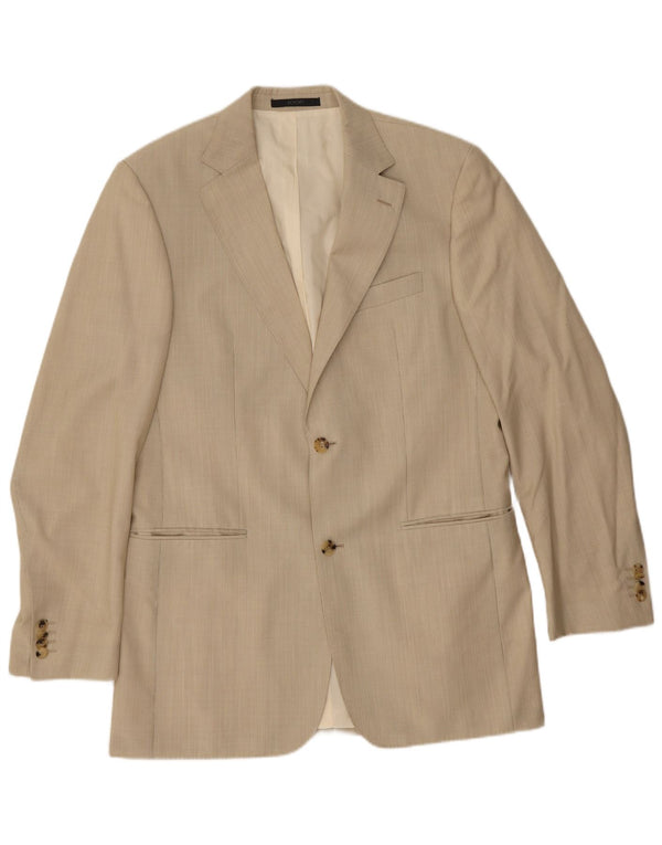 Giacca blazer da uomo a 2 bottoni Joop IT 48 Lana vergine gessata beige medio