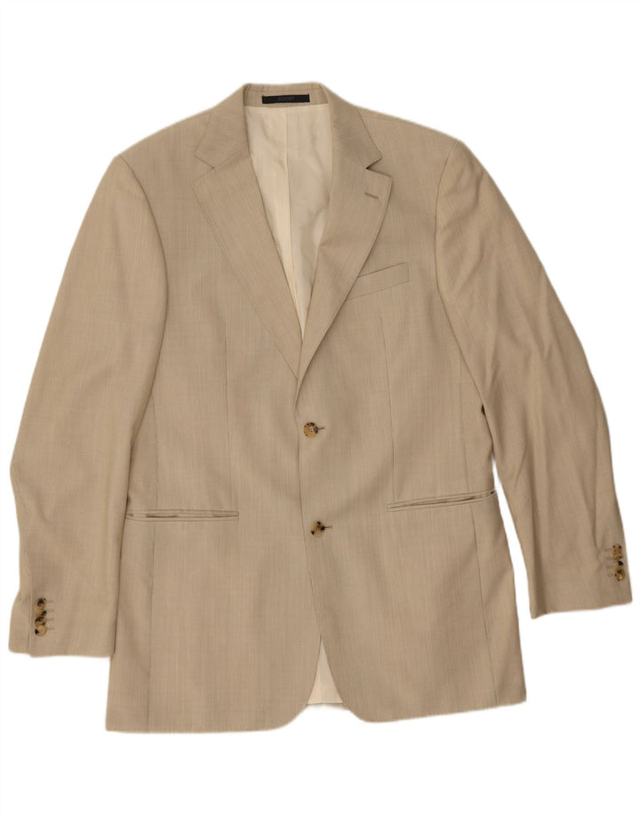 Giacca blazer da uomo a 2 bottoni Joop IT 48 Lana vergine gessata beige medio