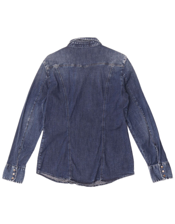Camicia in denim da donna Gas UK 14 grande cotone blu