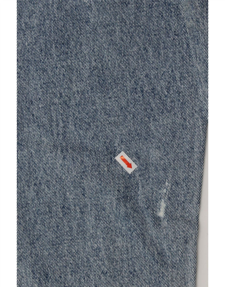 Jeans a vita alta affusolati da donna VINTAGE UK 6 XS W25 L25 cotone blu