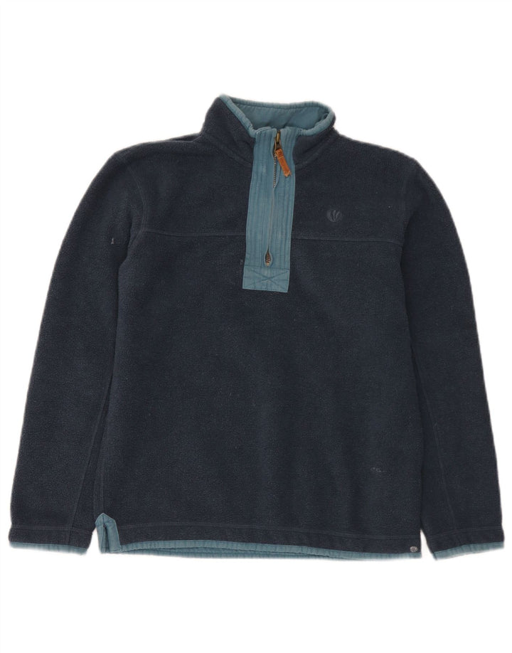 Maglione in pile da ragazzo con zip e collo Fat Face 10-11 anni in poliestere blu navy