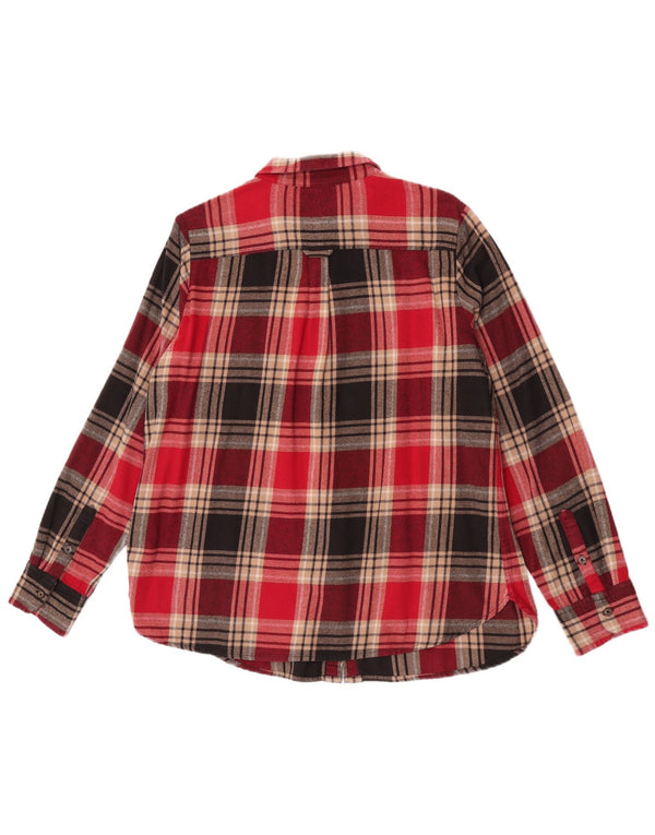 Camicia di flanella da donna Fat Face UK 16 Grande cotone a quadri rossi