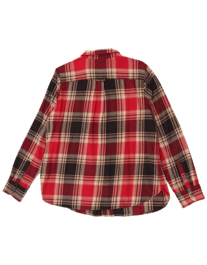 Camicia di flanella da donna Fat Face UK 16 Grande cotone a quadri rossi