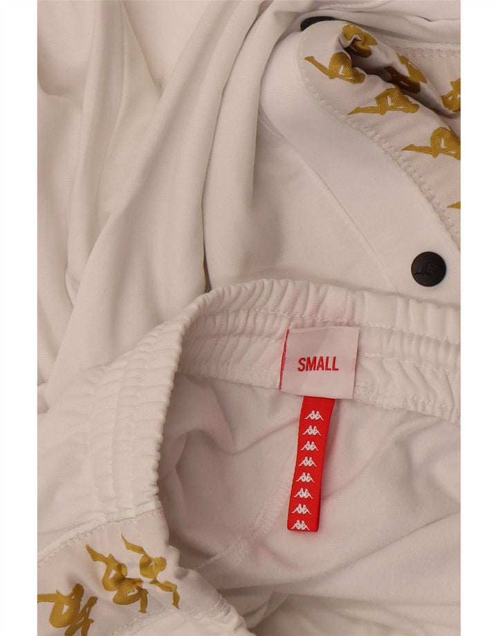 Pantaloni da tuta con grafica Kappa da uomo piccoli bianchi in poliestere