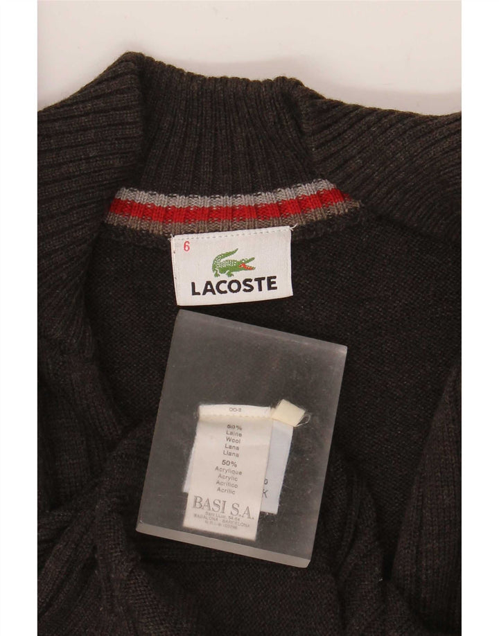 Maglione cardigan da uomo Lacoste taglia 6 XL lana marrone