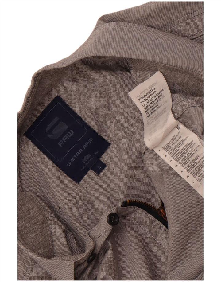 Camicia da uomo G-Star grande in cotone grigio