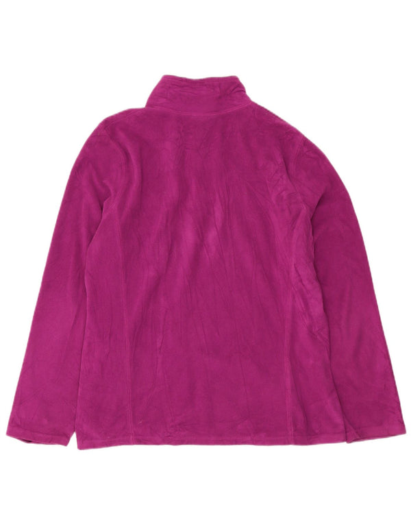 EDDIE BAUER Maglione in pile da donna con collo con zip UK 16 Grande poliestere viola