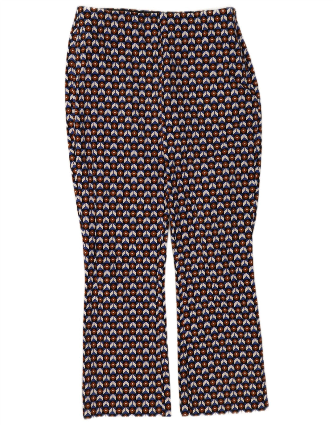 Pantaloni cropped da donna Zara medi W28 L26 multicolore geometrico