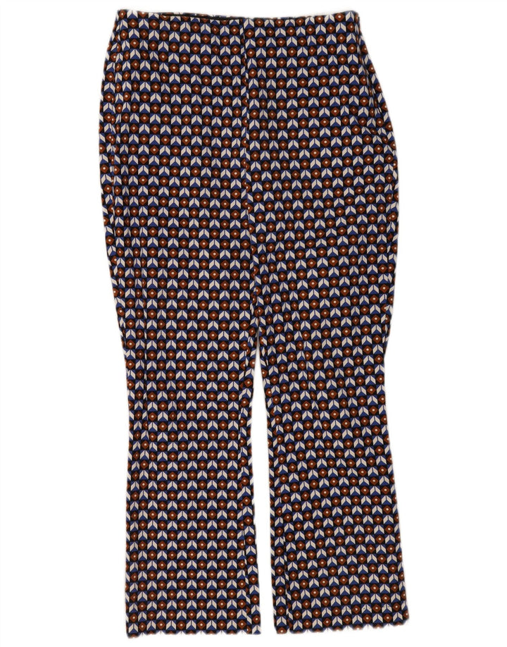 Pantaloni cropped da donna Zara medi W28 L26 multicolore geometrico