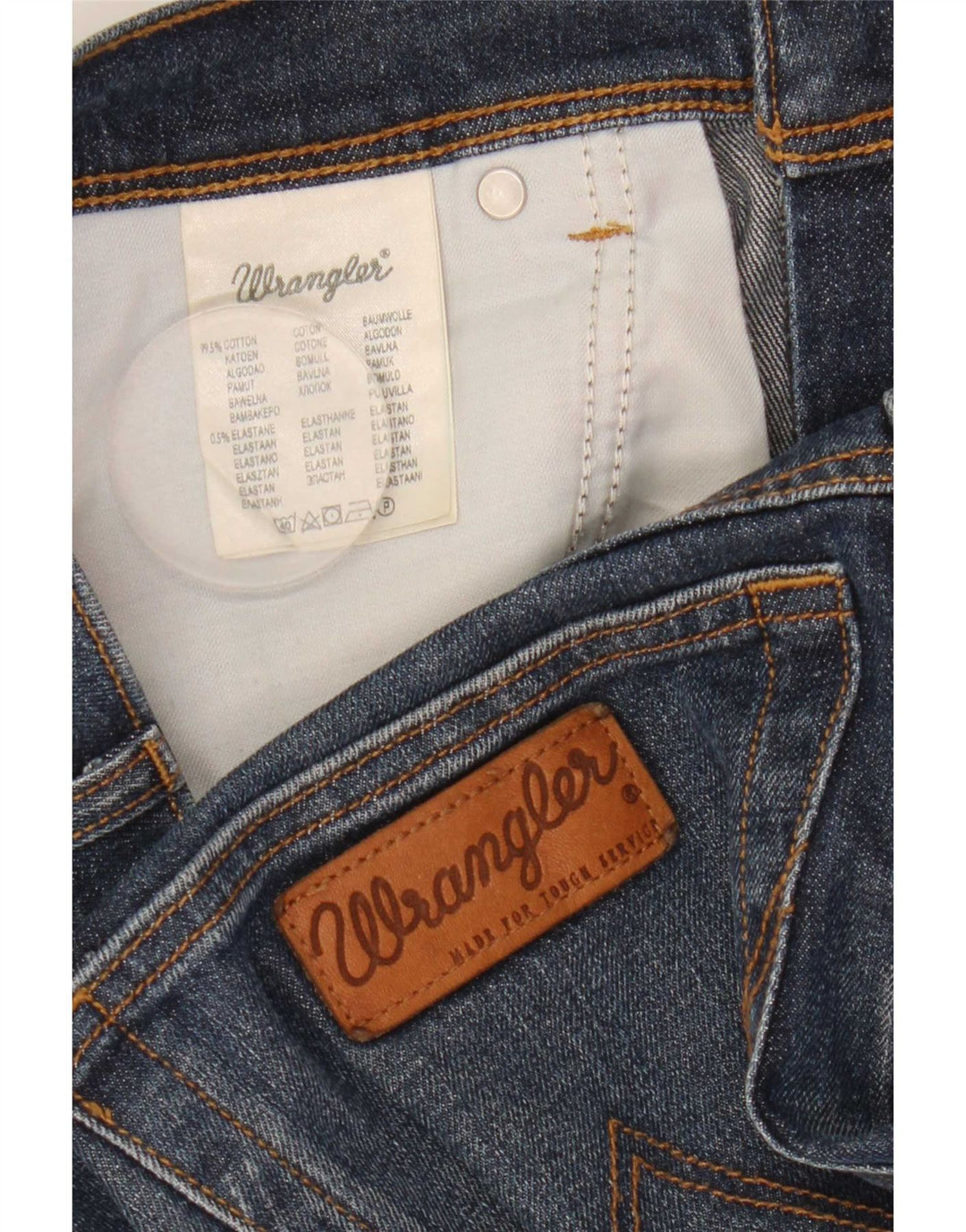 Pantaloncini Wrangler da uomo in denim elasticizzato Texas W33 cotone blu medio