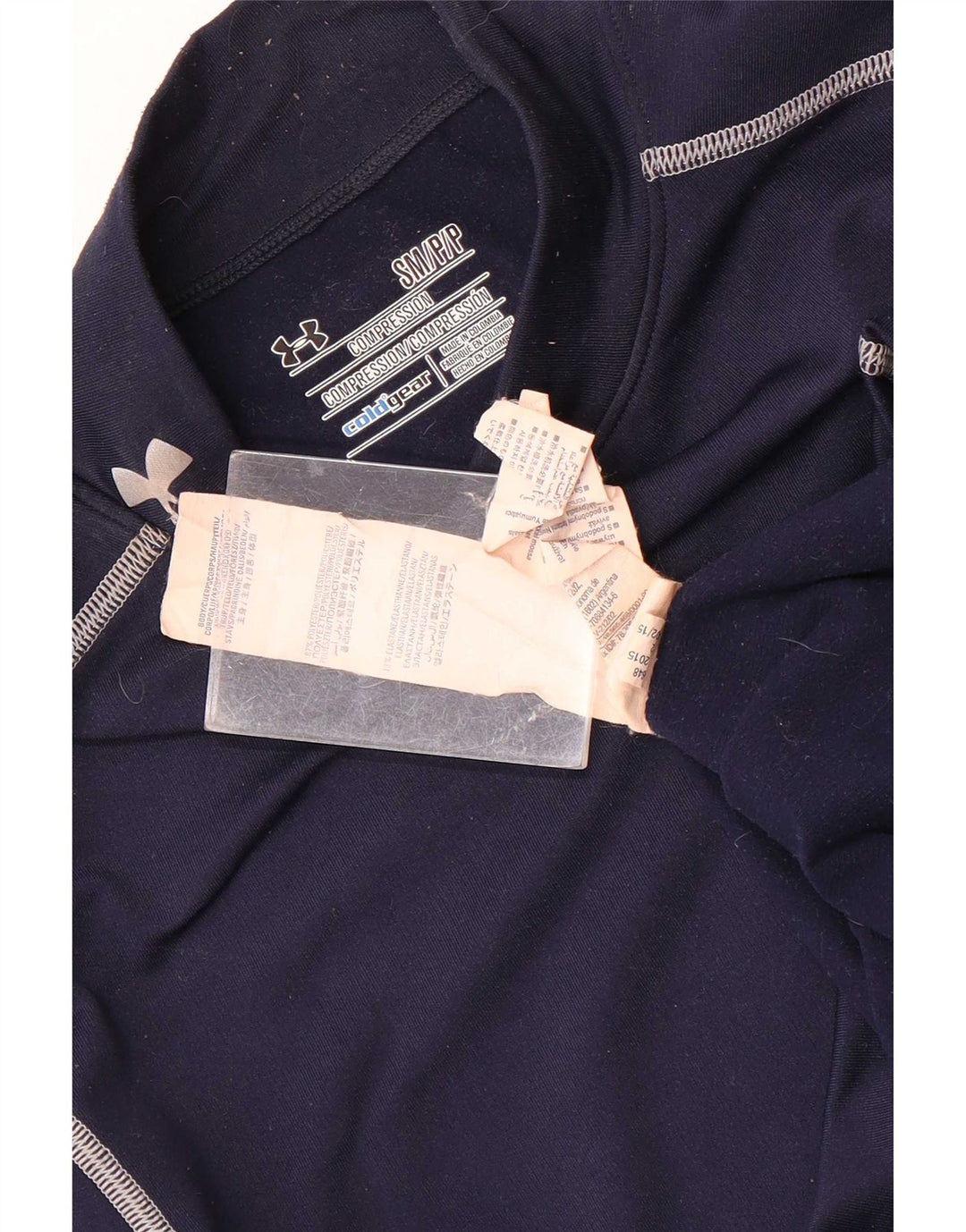 Under Armour Maglia grafica da uomo Cold Gear a maniche lunghe a righe blu navy