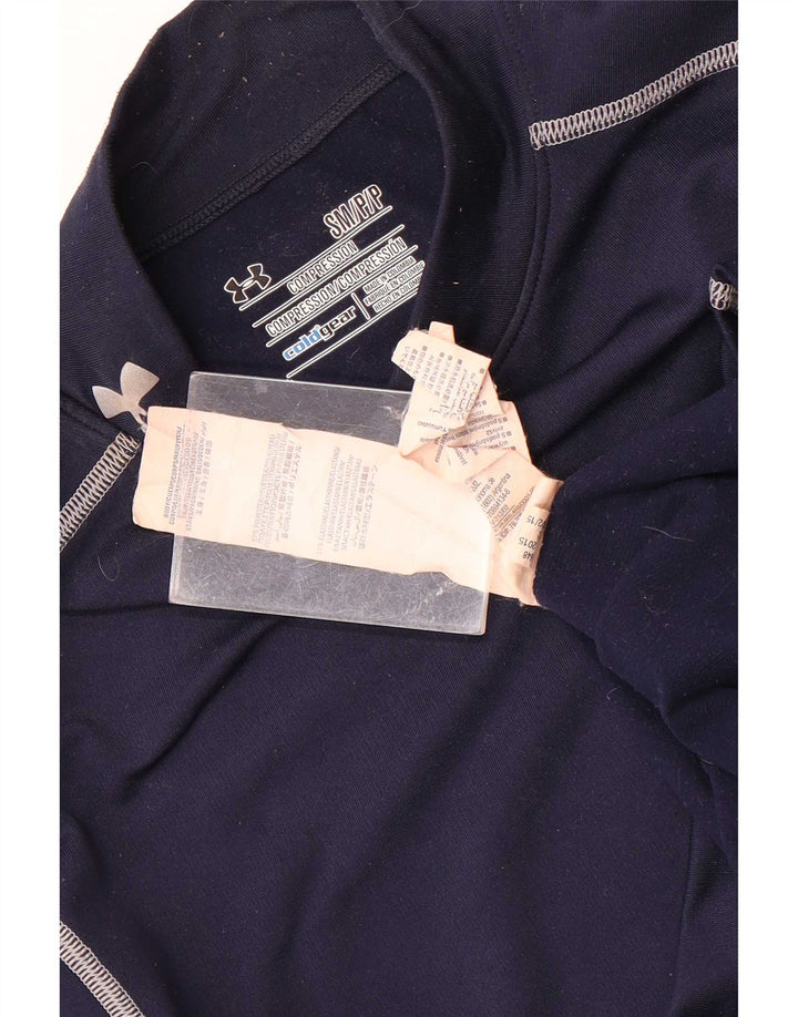 Under Armour Maglia grafica da uomo Cold Gear a maniche lunghe a righe blu navy