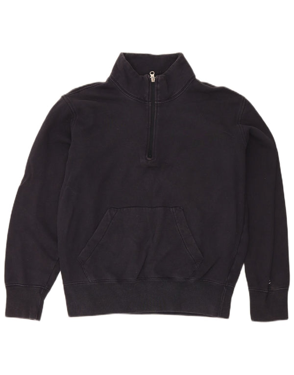 Felpa Champion da uomo con collo con zip, maglione medio, cotone blu navy