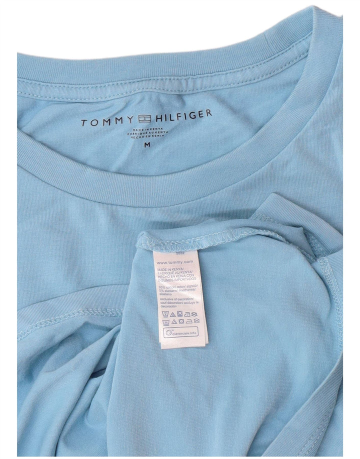 TOMMY HILFIGER T-shirt da uomo Top in cotone blu medio