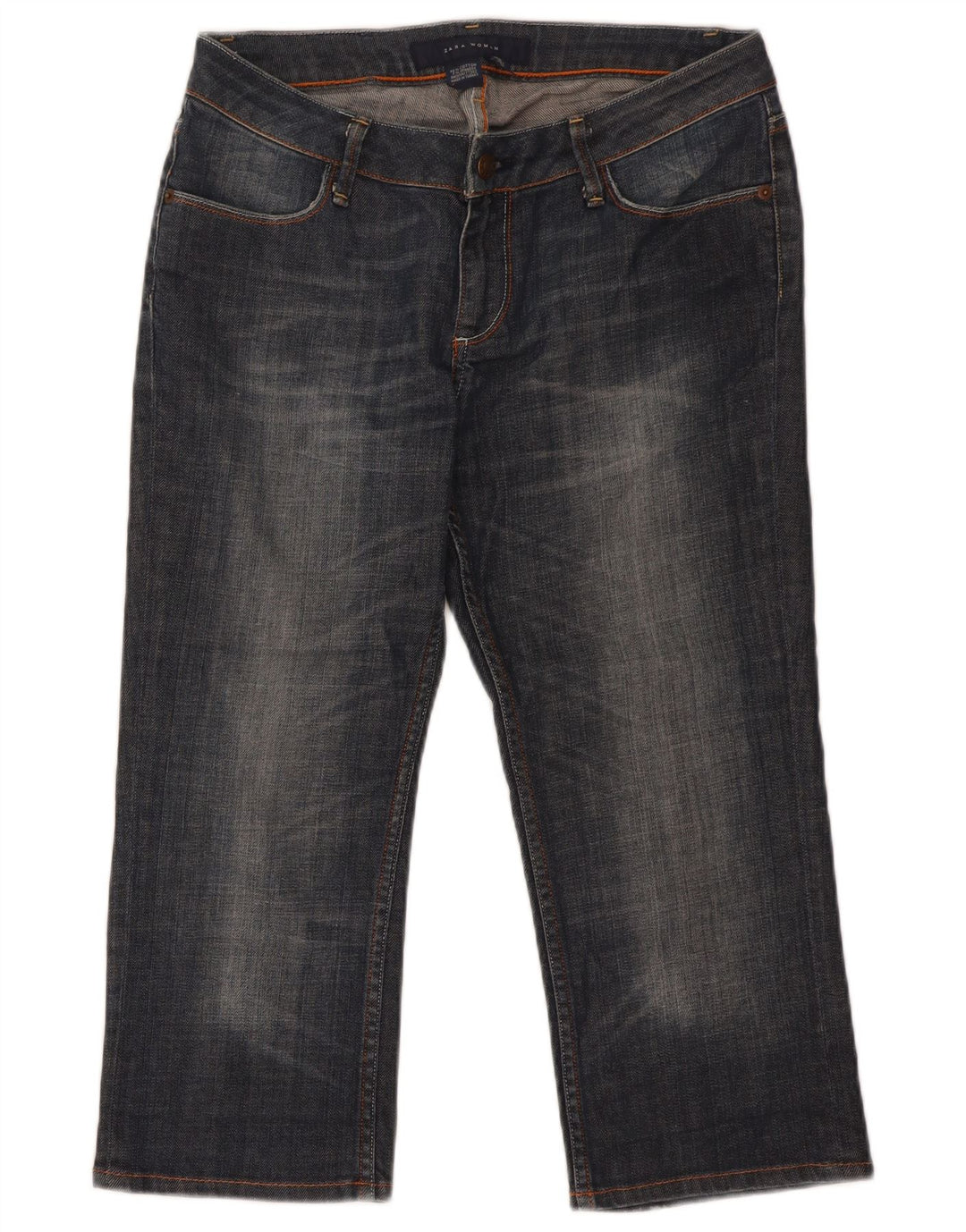 Jeans Capri da donna Zara EU 42 Large W32 L21 Cotone blu navy