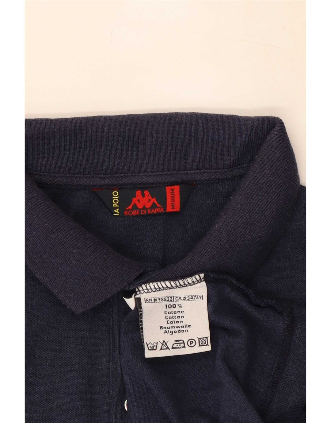 Polo Kappa Uomo Media Cotone Blu Navy