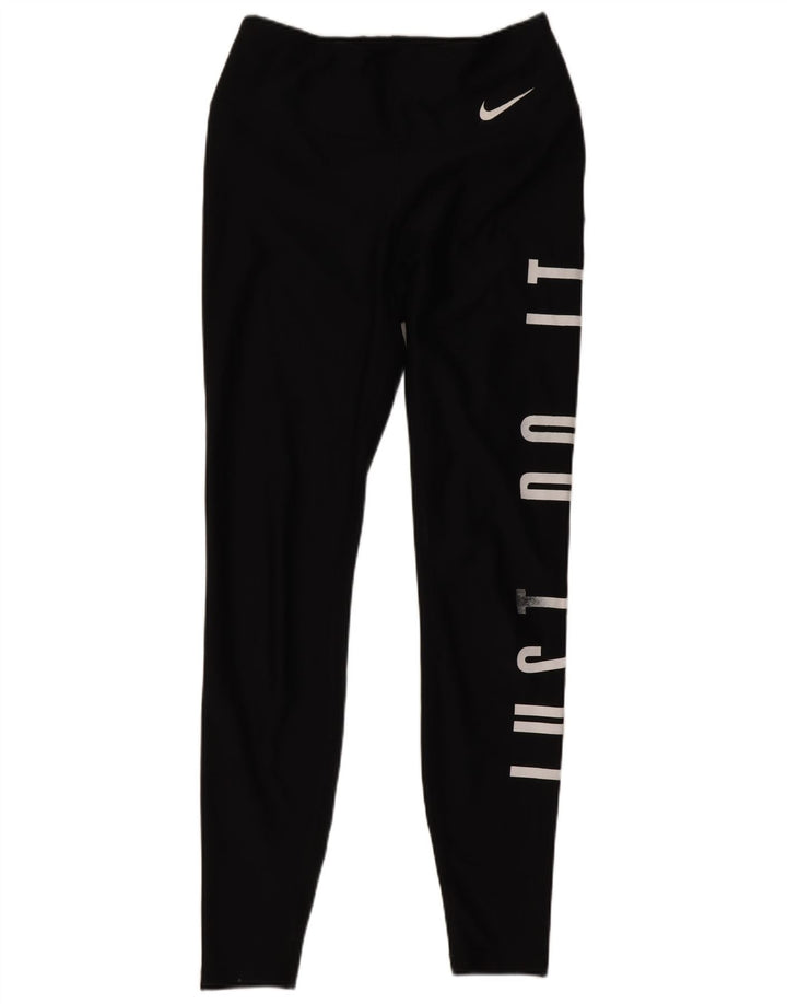 Leggings grafici Nike da donna Dri Fit UK 4 XS poliestere nero