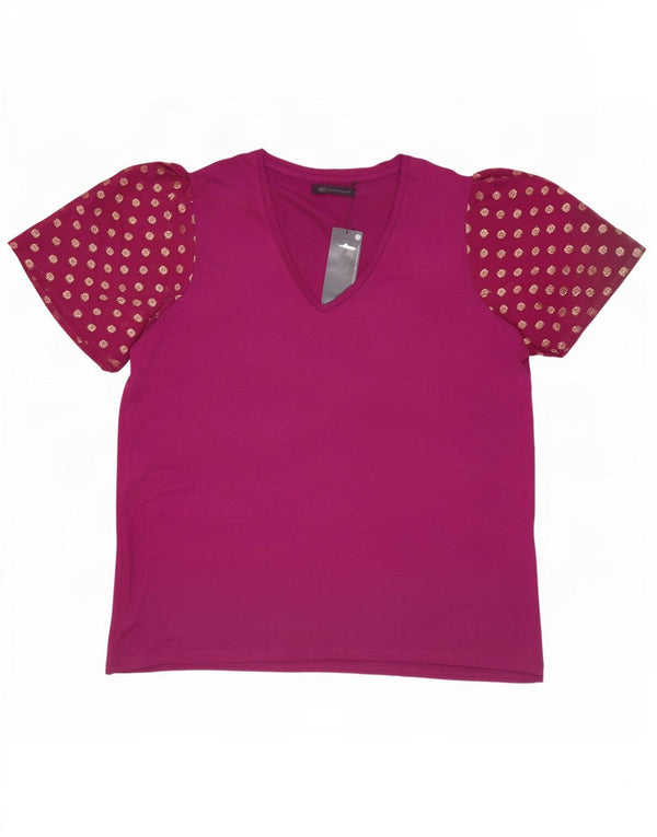T-shirt da donna Marks & Spencer Top UK 18 XL Viscosa maculata marrone
