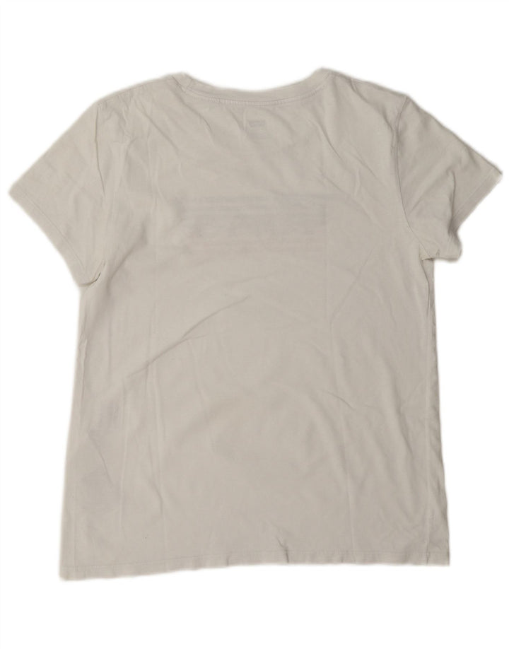 T-shirt grafica da donna Levi's Top UK 14 cotone bianco medio