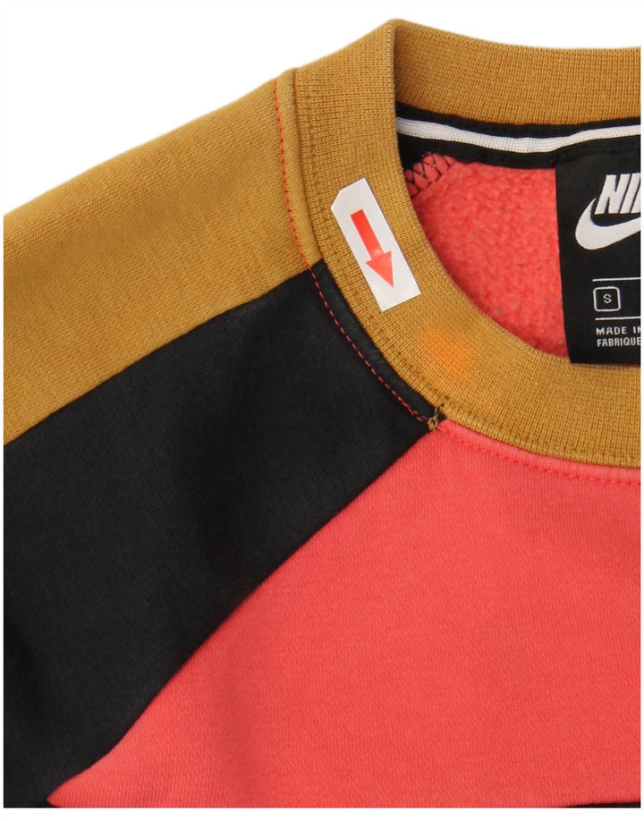 Felpa con grafica Nike da donna, maglione UK 10, piccolo, multicolore, color block