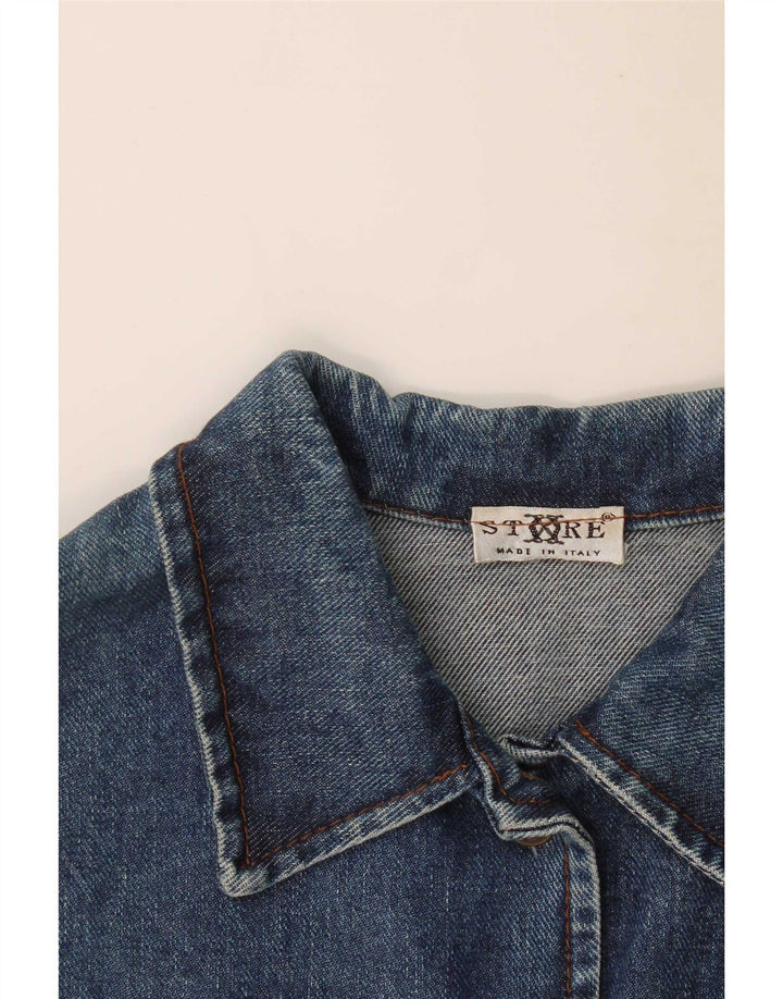 Giacca di jeans vintage da donna UK 14 blu medio