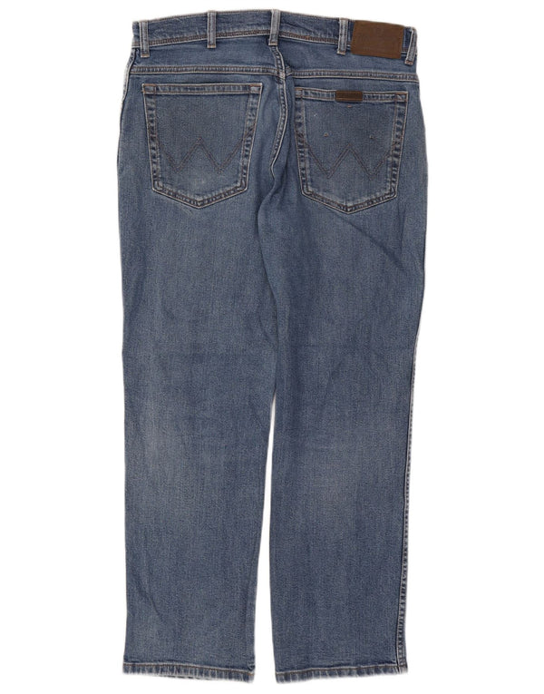 Wrangler Jeans dritti da uomo vestibilità regolare W34 L30 cotone blu
